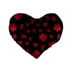 Red Autumn Leaves Autumn Forest Standard 16  Premium Heart Shape Cushions by Ravend