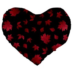 Red Autumn Leaves Autumn Forest Large 19  Premium Heart Shape Cushions by Ravend