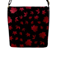 Red Autumn Leaves Autumn Forest Flap Closure Messenger Bag (l) by Ravend