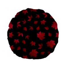 Red Autumn Leaves Autumn Forest Standard 15  Premium Flano Round Cushions by Ravend