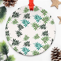 Leaves Plant Design Template Ornament (round) by Ravend