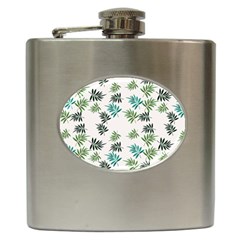 Leaves Plant Design Template Hip Flask (6 Oz) by Ravend