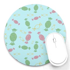 Toffees Candy Sweet Dessert Round Mousepads by Ravend