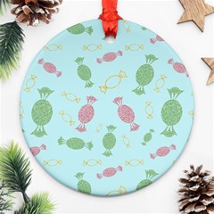 Toffees Candy Sweet Dessert Ornament (round) by Ravend