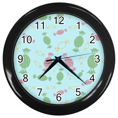 Toffees Candy Sweet Dessert Wall Clock (black) by Ravend