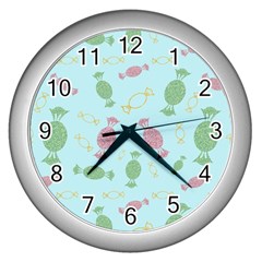 Toffees Candy Sweet Dessert Wall Clock (silver) by Ravend