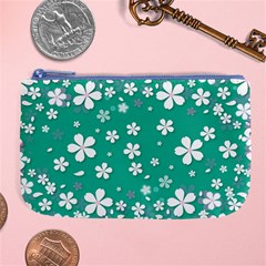 Pattern Background Daisy Flower Floral Large Coin Purse by Ravend