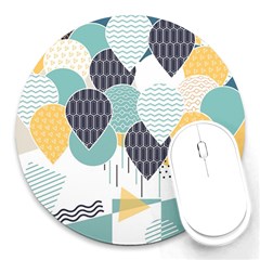 Abstract Balloon Pattern Decoration Round Mousepads by Ravend