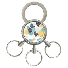 Abstract Balloon Pattern Decoration 3-ring Key Chain by Ravend