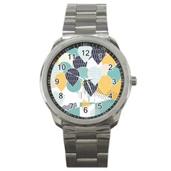 Abstract Balloon Pattern Decoration Sport Metal Watch