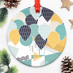 Abstract Balloon Pattern Decoration Round Ornament (two Sides) by Ravend