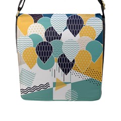 Abstract Balloon Pattern Decoration Flap Closure Messenger Bag (l) by Ravend