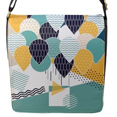 Abstract Balloon Pattern Decoration Flap Closure Messenger Bag (s) by Ravend