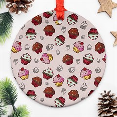 Cake Cupcake Sweet Dessert Food Ornament (round) by Ravend