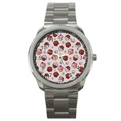 Cake Cupcake Sweet Dessert Food Sport Metal Watch by Ravend