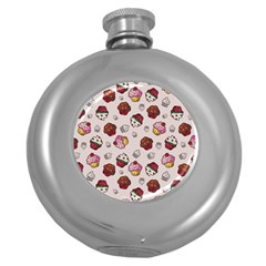 Cake Cupcake Sweet Dessert Food Round Hip Flask (5 Oz) by Ravend