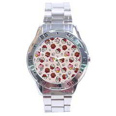 Cake Cupcake Sweet Dessert Food Stainless Steel Analogue Watch by Ravend