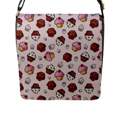 Cake Cupcake Sweet Dessert Food Flap Closure Messenger Bag (l) by Ravend