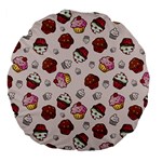 Cake Cupcake Sweet Dessert Food Large 18  Premium Flano Round Cushions Back