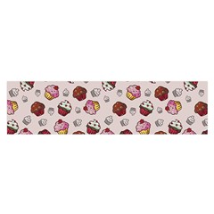 Cake Cupcake Sweet Dessert Food Oblong Satin Scarf (16  X 60 ) by Ravend