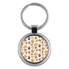 Cupcake Pattern Lollipop Key Chain (round) by Ravend