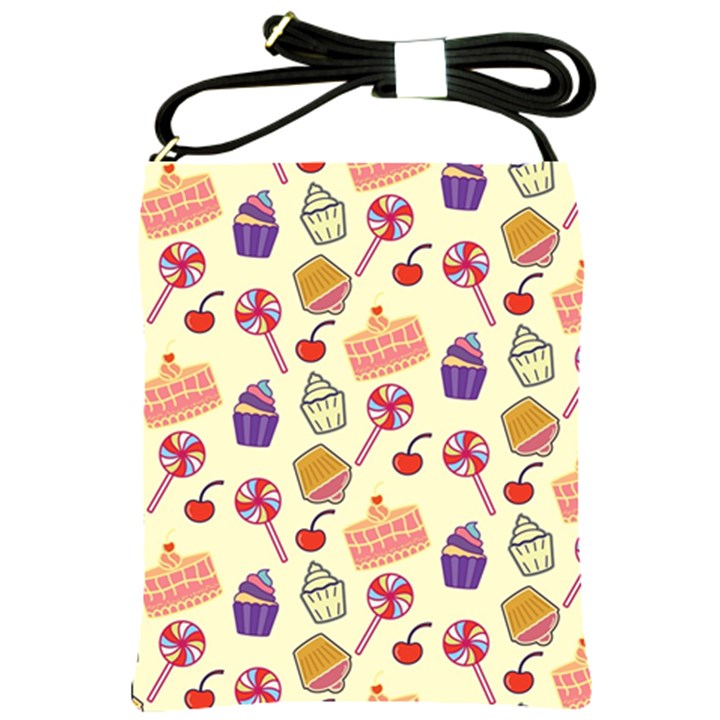 Cupcake Pattern Lollipop Shoulder Sling Bag