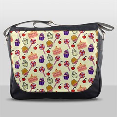 Cupcake Pattern Lollipop Messenger Bag by Ravend