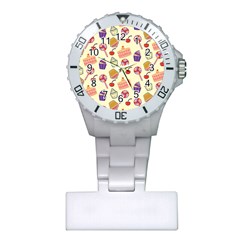 Cupcake Pattern Lollipop Plastic Nurses Watch by Ravend