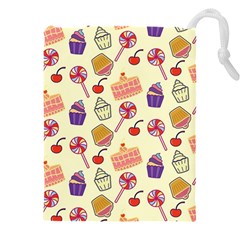 Cupcake Pattern Lollipop Drawstring Pouch (4xl) by Ravend