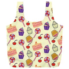 Cupcake Pattern Lollipop Full Print Recycle Bag (xxxl) by Ravend