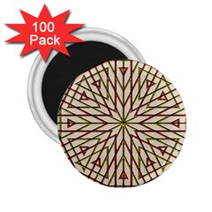 Kaleidoscope Line Triangle Pattern 2 25  Magnets (100 Pack)  by Ravend