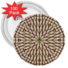 Kaleidoscope Line Triangle Pattern 3  Buttons (100 Pack)  by Ravend