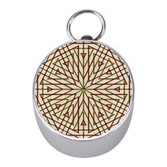 Kaleidoscope Line Triangle Pattern Mini Silver Compasses by Ravend