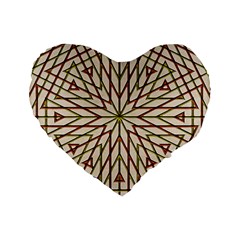 Kaleidoscope Line Triangle Pattern Standard 16  Premium Flano Heart Shape Cushions by Ravend