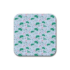 Illustration Flower Pattern Wallpaper Seamless Rubber Coaster (square) by Ravend