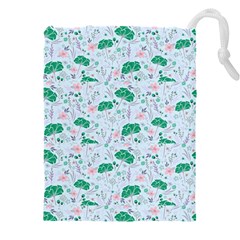 Illustration Flower Pattern Wallpaper Seamless Drawstring Pouch (5xl) by Ravend