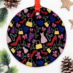 Fashion Pattern Accessories Design Round Ornament (two Sides) by Ravend