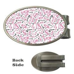 Candy Pink Black-cute Sweat Money Clips (oval)  by Ravend