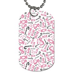 Candy Pink Black-cute Sweat Dog Tag (one Side) by Ravend