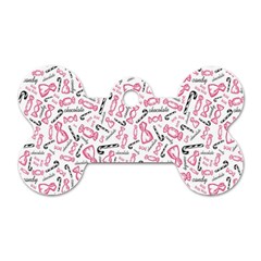 Candy Pink Black-cute Sweat Dog Tag Bone (one Side) by Ravend