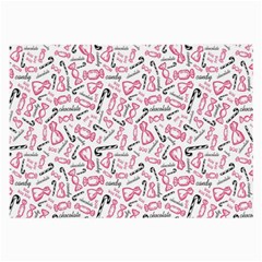 Candy Pink Black-cute Sweat Large Glasses Cloth (2 Sides) by Ravend