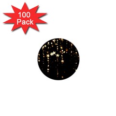 Stars Christmas Background Pattern 1  Mini Buttons (100 Pack)  by danenraven