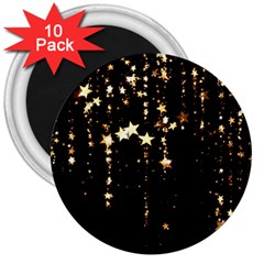 Stars Christmas Background Pattern 3  Magnets (10 Pack)  by danenraven