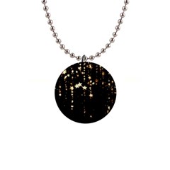 Stars Christmas Background Pattern 1  Button Necklace by danenraven