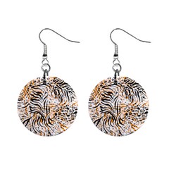 Tiger Pattern Background Mini Button Earrings by danenraven