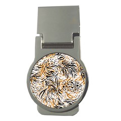 Tiger Pattern Background Money Clips (round)  by danenraven