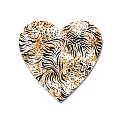 Tiger Pattern Background Heart Magnet by danenraven