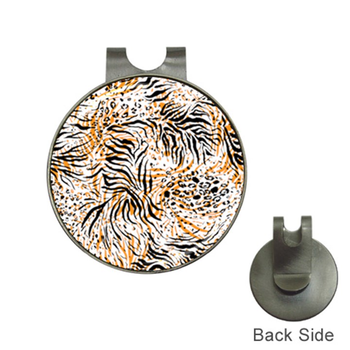 Tiger Pattern Background Hat Clips with Golf Markers