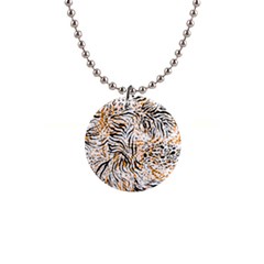 Tiger Pattern Background 1  Button Necklace by danenraven