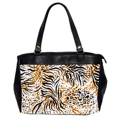 Tiger Pattern Background Oversize Office Handbag (2 Sides) by danenraven